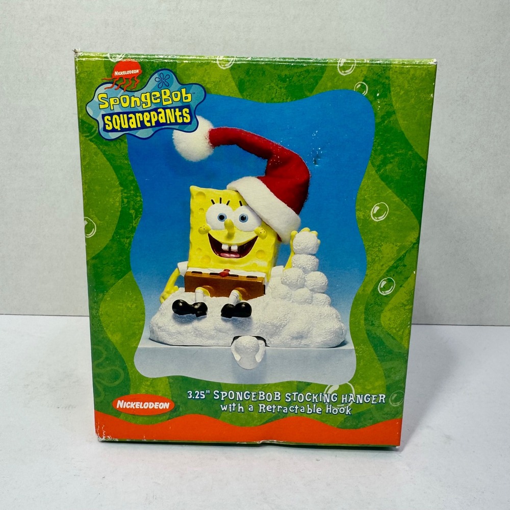 Kurt Adler SpongeBob SquarePants Christmas Stocking Hanger Retractable Hook VTG